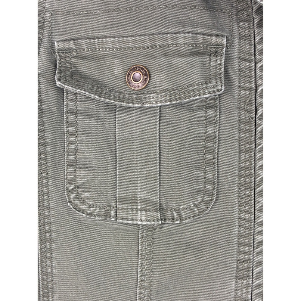 Kensie Jeans Olive Military Utility Jacket Size Small Cotton Stretch - Picture 11 of 13